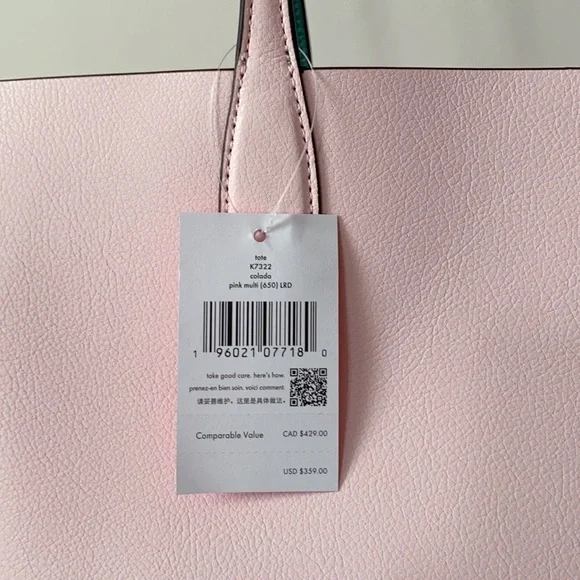 ♠️Kate Spade Colada Pineapple Graphic Large Tote Bag Pink Multi NWT - Picture 10 of 12